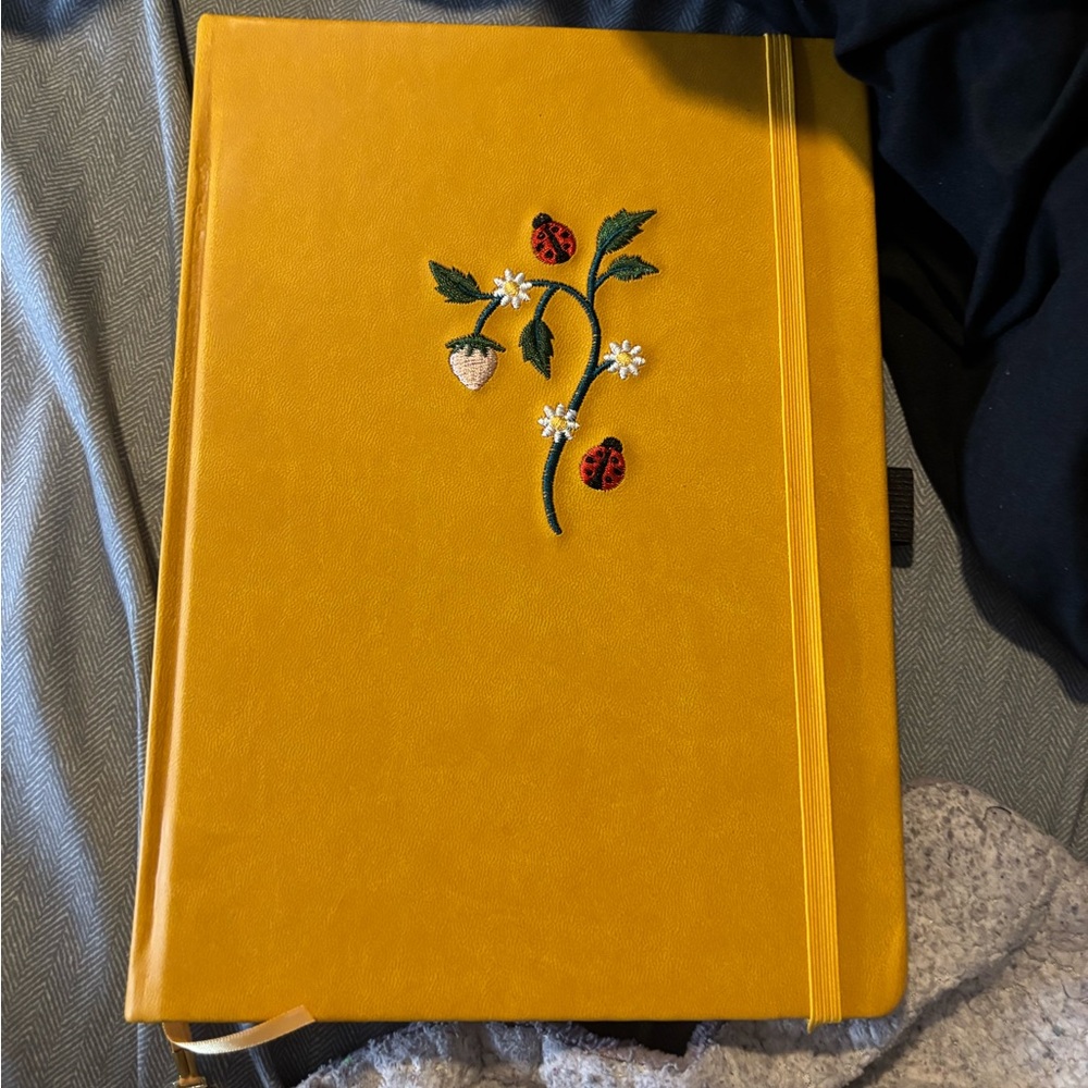 Yellow Embroidered Journal